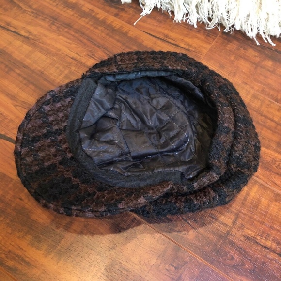 Vintage Plaid Newsboy Cabbie Hat & Scarf Set